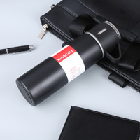 Bouteille isotherme sous vide, gourde, tasse à café, gobelet en acier inoxydable, coffret cadeau avec 3 couvercles