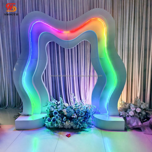 SMOOTH Luxury Custom Wave <b>Frame</b> 3D Party Dream <b>Backdrop</b> Decoration Light Up Arch For Wedding Birthday - Product Image 3