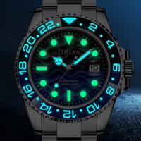 Montre mécanique automatique de luxe LOSIAN L2100 pour plongée, 42mm 20mm, bracelet en acier inoxydable, cristal saphir, résistant à l'eau 50M, pour homme