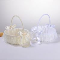 Panier de demoiselle d'honneur moderne européen écologique, en dentelle et strass, pour cérémonie de mariage, accessoires de fête pour mariée/enfants, en papier
