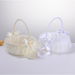 Panier de demoiselle d'honneur moderne européen écologique, en dentelle et strass, pour cérémonie de mariage, accessoires de fête pour mariée/enfants, en papier - Product Image 2