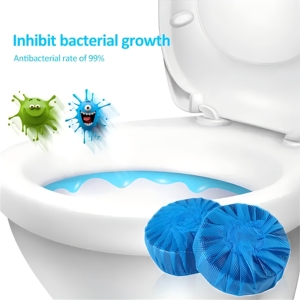 Nettoyant pour cuvette de toilette Bloc de parfum automatique Désodorisant pour toilette Tablette de nettoyage Bloc <span class=keywords><strong>bleu</strong></span> - Product Image 5
