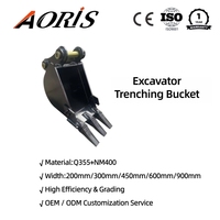 Bucket Excavator Baja Kekuatan Tinggi 200/300/450/600mm untuk Pembersihan Parit