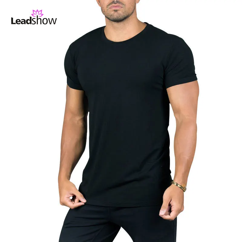 T-shirt vierge en bambou pour homme, Logo personnalisé de haute qualité, idéal pour le Sport, la course et l'entraînement, disponible en grandes tailles,