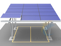 Système de montage de carport solaire à double colonne, double stationnement, structure en acier, résistance au vent 60 m/s