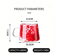 280ml Dubbelwandige Borosilicaat Glazen Koffiemok Echte Gedroogde Bloemen Hittebestendig Vaatwasser- en Magnetronbestendig Modern Design voor
