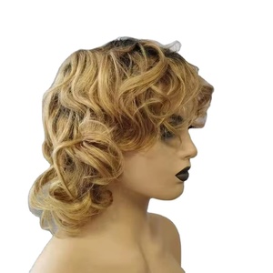 Parrucca lunga lunga <span class=keywords><strong>da</strong></span> donna con onde profonde ricciolente in pizzo con capelli umani trasparenti in pizzo brasiliano Color capelli stile <span class=keywords><strong>Jerry</strong></span> ricciolo - Product Image 1