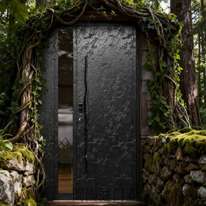 Изысканная ручная резьба по нержавеющей стали, защита от взлома, ручное открывание стеклянной двери, элитный минималистичный дизайн, ветрозащитный, для дома, легкая роскошь - Product Image 6