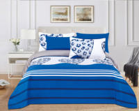 Nouvel arrivage : Parure de draps imprimés turquoise 6 pièces, toucher doux, 85 g/m², 100 % polyester, drap plat et drap-housse