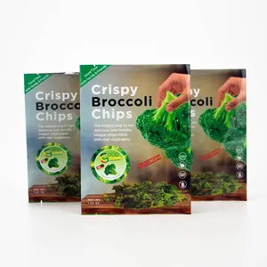 Colorful Digital Printed Moisture Proof Aluminium Broccoli Packaging Bag Back Seal Pouch For Vegetable Food