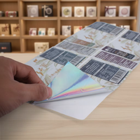 Feuilles d'autocollants adhésifs en vinyle personnalisées, imperméables et recyclables pour étiquettes alimentaires de gâteaux et de bonbons