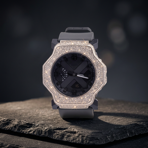 Reloj de Lujo de Acero Inoxidable con Esfera Negra, Cristal Luminoso, Movimiento Digital, Correa de Silicona Unisex, Resistente al Agua 10 Bar - Product Image 3