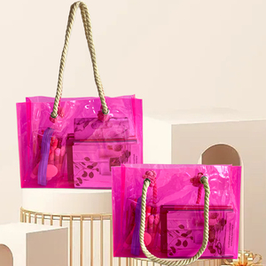 卸売ユニセックス透明<span class=keywords><strong>PVC</strong></span>ビニールトートバッグハンドル付きおしゃれなデザインコンサートフェスティバルワークビーチ誕生日パーティー - Product Image 6