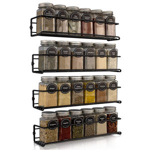 Organizador de Especias para Montar en la Pared, Paquete de 4 Organizadores de Especias, Organizador de Pared para Ahorrar Espacio, Estante para Especias - Product Image 1