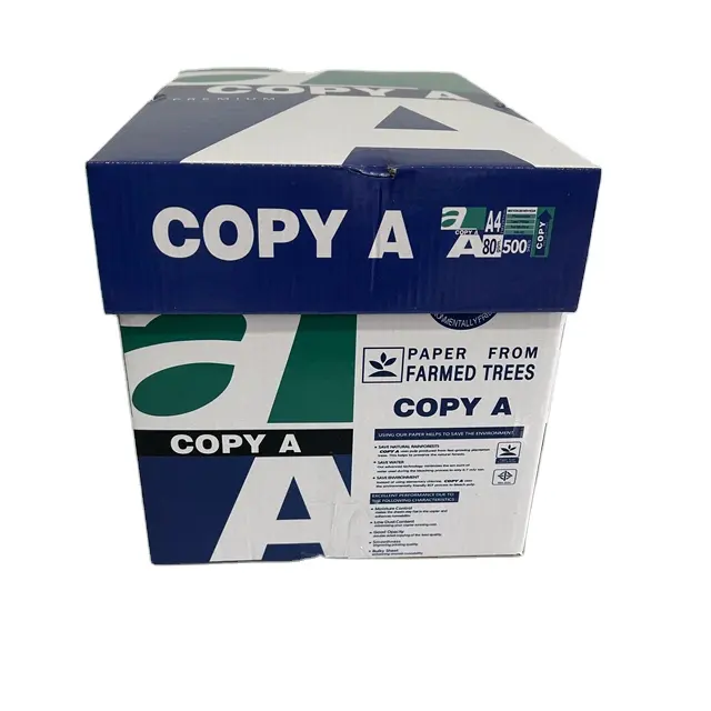 Fabrikanten Leveren 70gsm 75gsm 80gsm Hard A4 Copy Bond Print Paper Draft Dubbel Wit Printer Kantoor Kopieerpapier