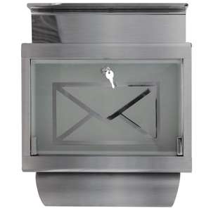 Buzón de Acero Inoxidable de Gran Capacidad <span class=keywords><strong>para</strong></span> Montaje en Pared, Antirrobo, con Cerradura de Llave, Panel de Puerta de Vidrio Templado, Impreso, <span class=keywords><strong>para</strong></span> <span class=keywords><strong>Sobres</strong></span> - Product Image 4