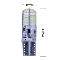 Éclairage de plaque d'immatriculation intérieur, feux de positionnement LED 12V, feux clignotants fixes, ampoule en silicone T10, 194 3014 24SMD T10 LED