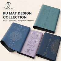 Tapis de yoga en PU lisse Yugaland Agile OEM avec logo personnalisé, antidérapant, en matériau naturel pour Pilates