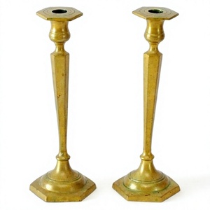 <b>Bronze</b> Metal Long Pillar <b>Candle</b> <b>Holder</b> Set of 2 Decorative <b>Candle</b> Stand Candlestick <b>Holder</b> for Wedding Party - Product Image 1