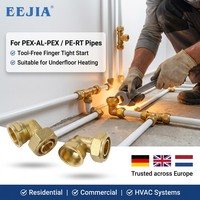 Raccord coudé en laiton à compression, filetage femelle 90 degrés, surface lisse, pour tuyaux 16mm 20mm 26mm, radiateur de chauffage par le sol PEX Al