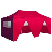 Abri de jardin portable rouge pour événements 10x20 avec toile en polyester violet 300g/m² et revêtement PVC