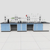 Table de travail de laboratoire hospitalier moderne sur mesure avec évier, banc de laboratoire biologique modulaire personnalisé en gros pour applications scolaires