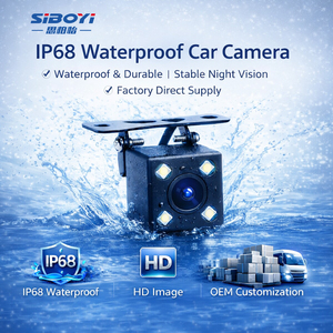 กล้องมองหลังรถยนต์กันน้ำ IP68 พร้อมไฟ LED 4 ดวง ความละเอียด 480TVL CCD กล้องถอยหลังมองกลางคืน มุมกว้าง 150 องศา CVBS สำหรับรถยนต์ OEM - Product Image 1