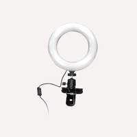 Lampe de photographie pour diffusion en direct, style TikTok, pour photos et selfies, effet raffermissant, 6 pouces, température de couleur réglable, contrôle par fil
