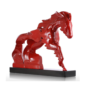 polyresin sculpture animalière grandeur nature d'or de fibre de verre de résine statues de cheval à vendre - Product Image 5