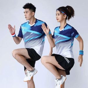 Premium Printed Moisture Wicking Breathable Anti-Wrinkle Quick Dry <b>Badminton</b> Uniform Set Short Sleeve Unisex Athletic - Product Image 2