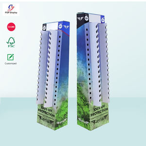 Flat Packed Custom Brand Printing CYJ cartone Pop Up espositore carta ondulata pavimento in piedi occhiali da sole promozione al dettaglio - Product Image 1