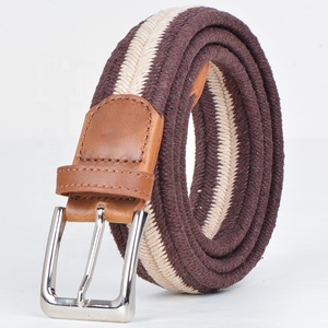 Ceintures pour hommes en jean décontracté tressé en coton doux et extensible, 1-3/8 "de large avec <span class=keywords><strong>corde</strong></span> de cire et paille de couleur mélangée - Product Image 4