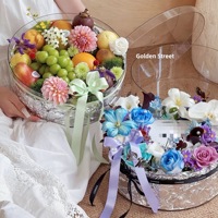 LIHUAYI YKLYH Boîte Cadeau Créative en Acrylique PET Transparent pour Bouquet de Fleurs et Fruits, Emballage Artisanat pour Anniversaires, Fabriqué en Chine, Vide
