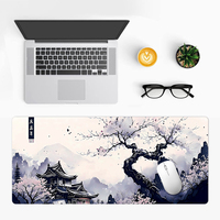ODM grand tapis de bureau de clavier de jeu Anime 900x400x4mm japonais fleur de cerisier tapis de souris surdimensionné grand protecteur de bureau élégant
