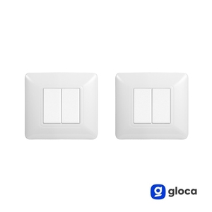 Plaque d'interrupteur mural Gloca 2 Gang en plastique blanc 2P, installation facile, compatible avec Matix - Product Image 2