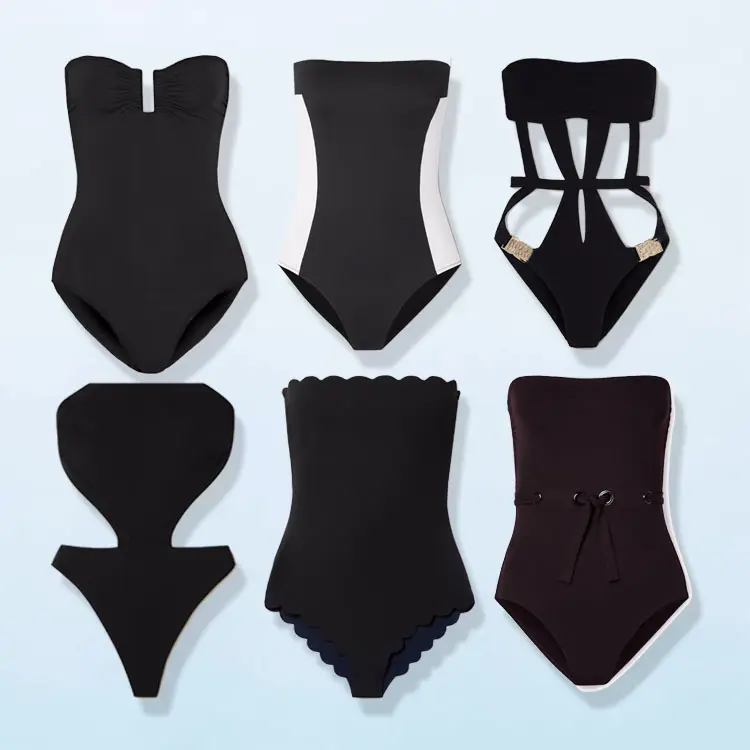 HL manufacture 2023 sexy strapless cutout beachwear elegant stretch monokini swimwear oem bandage plain color custom bikini