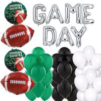 Kit de ballons sportifs en forme d'arche, thème floral mondial, blanc, vert, noir, orange, ballons en latex et en aluminium, décoration pour fête de football et de basketball