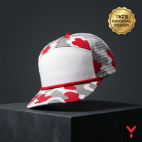 Casquette de golf YKZG originale rouge camouflage avec cordon, découpée au laser, respirante, performance, devant vierge pour logo personnalisé, casquette snapback, Gorras