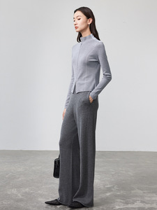 <span class=keywords><strong>Cardigan</strong></span> sportivo autunnale aderente in maglia di alta qualità giacca da <span class=keywords><strong>donna</strong></span> con bottone doppio <span class=keywords><strong>Zip</strong></span> <span class=keywords><strong>Cardigan</strong></span> semplice collo verticale pendolare <span class=keywords><strong>donna</strong></span> - Product Image 6