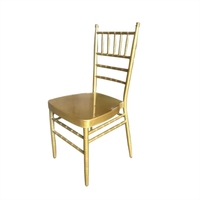 Chaises de salle à manger Chiavari en acier inoxydable doré pour l'intérieur et l'extérieur, design moderne, empilables, imperméables, pour mariage, fête, salon