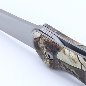 Couteau de poche tactique pliable en acier inoxydable de haute qualité KS1660, design camouflage, personnalisable, étui en cuir DIY, lame OEM - Product Image 4