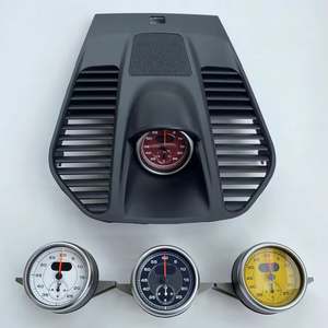 Dédié à la <span class=keywords><strong>Porsche</strong></span> <span class=keywords><strong>Panamera</strong></span> 2010-2016, chronomètre analogique Sport Chrono, horloge, boussole, couvre-tableau de bord, modification intérieure - Product Image 4