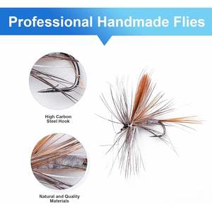 Kit de mouches de pêche à la mouche Ansnbo, assortiment de nymphes sèches et humides, streamers pour la truite en eau douce, boîte étanche - Product Image 5