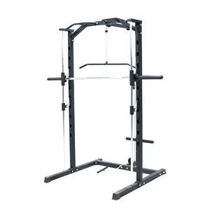 RTS Smith Machine Stock in USA, Power Rack with barbell bar, Q235 steel 880lbs Capacity, Gym Equipment Home Use Squat Cage