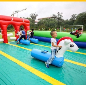 Poney gonflable extérieur Hop emballant le Derby/jeu gonflable de course de chevaux de Derby d'amusement pour des enfants et des adultes - Product Image 4