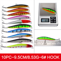 56 leurres de pêche artificiels, kits d'appâts durs flottants pour carpes et achiganes, ensemble de leurres de pêche