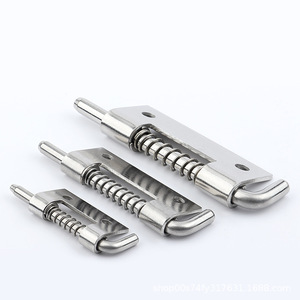 304 Stainless Steel Spring Solid <b>Pin</b> F Type 16mm Head Diameter Industrial Cabinet Door Bolt Metal Self Springing - Product Image 5
