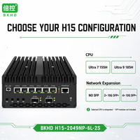 Mini PC réseau BKHD H15 Core Ultra 7 165H Ultra 9 185H avec 6 ports LAN, 10 ports LAN 10G SFP, serveur de calcul en périphérie