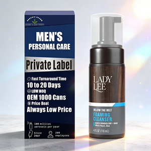Limpiador íntimo espumoso para hombres, suave para la zona debajo del cinturón, hecho con ingredientes de origen natural como hamamelis y <span class=keywords><strong>aloe</strong></span> <span class=keywords><strong>vera</strong></span> - Product Image 1