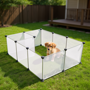 Parc pour animaux de compagnie portable, clôture en plastique transparente pour chiots, utilisation intérieure et extérieure, assemblage facile, cage, niche - Product Image 2